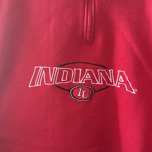 *Vintage* IU Indiana University Hoosiers Embroidered Quarter Zip Sweatshirt - Picture 2 of 5